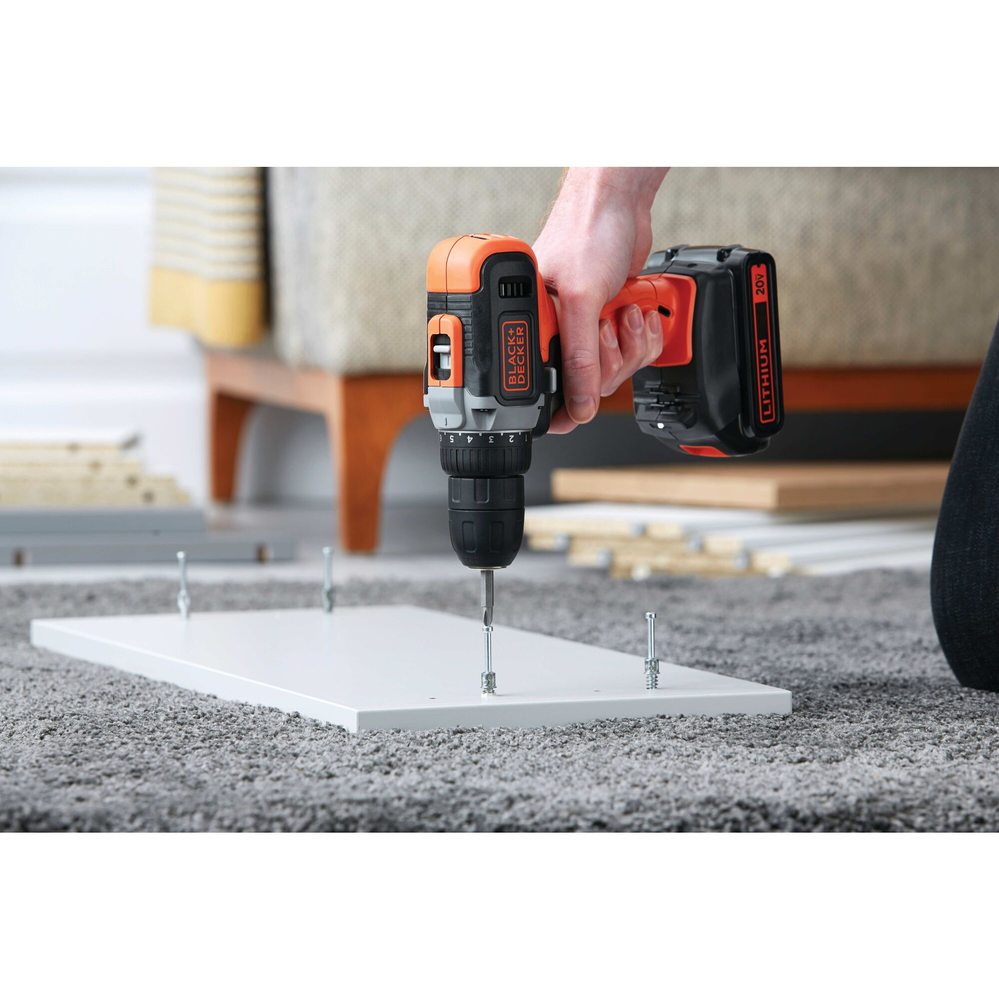 Black and decker 20v best sale drill with 2 batteries